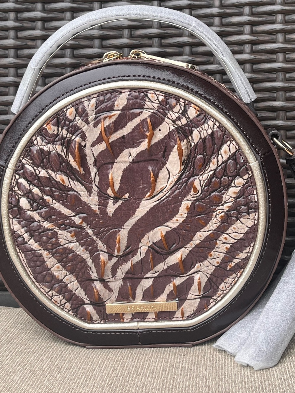 NWT Brahmin LANE in COFFEE BENGAL Crossbody Bag